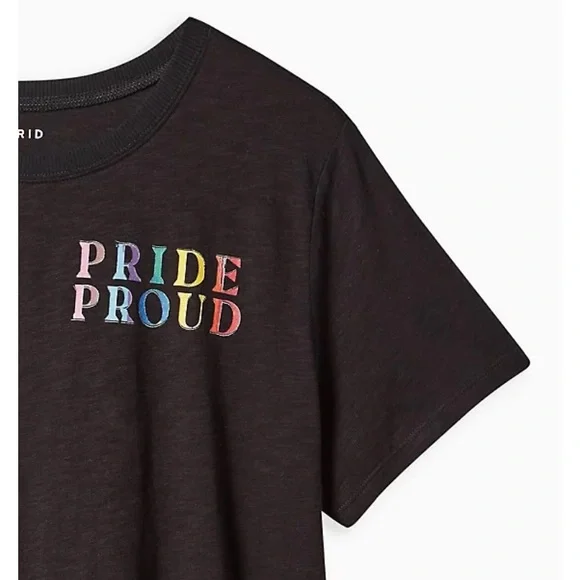 TORRID ALWAYS PROUD VINTAGE TEE - SUPER SOFT SLUB PRIDE PROUD BLACK size 1 - Picture 2 of 5